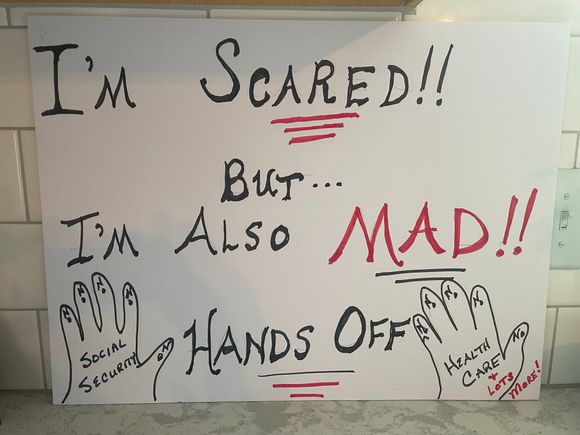 Nobody’s going to hire me to make protest signs. But it is genuinely from my heart.  Also, do not make me MAD!! 