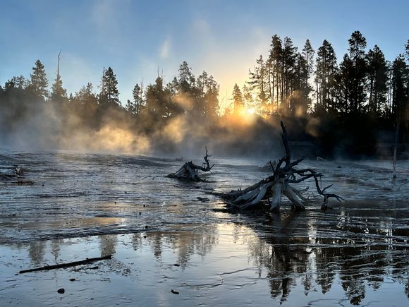 Early morning at Lower Geyser Basin