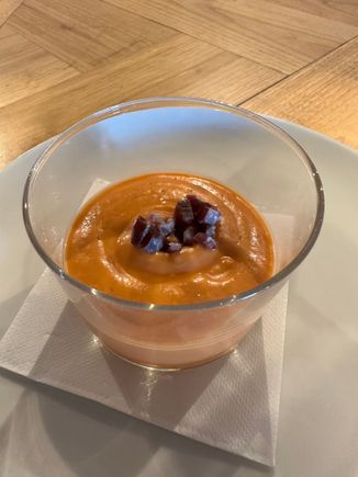 SALMOREJO complimentary starter at ANTONIO---lovely....