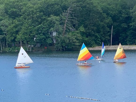 The weekly sailboat race at the lake
