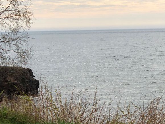 the view from our room, looking left. That is Wisconsin in the far background. Packers suck.
