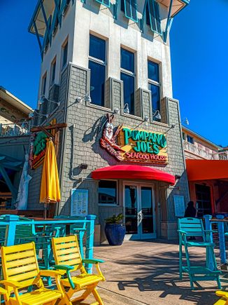 Colorful restaurant entrance 