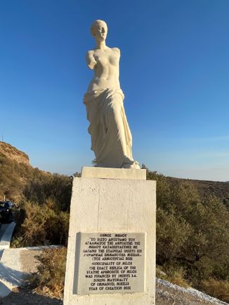 A replica of Aphrodite of Milos on the island where she was found