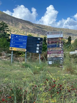 Road signs near hotel