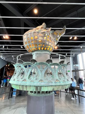 The original torch inside the visitors center 