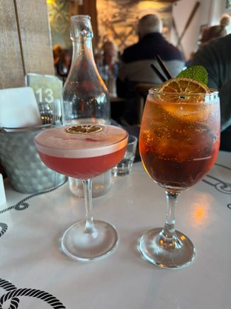 Our drinks at Oxleys Bar & Restaurant in Picton - we did have food but I didn't take the photos! :-)