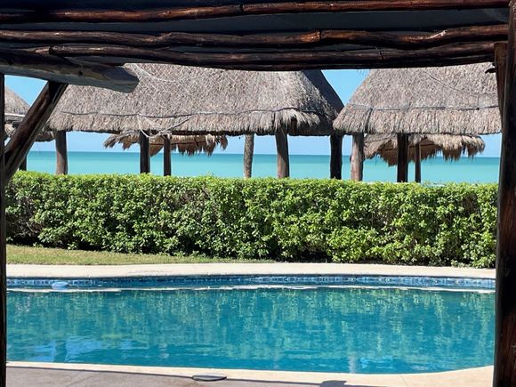 Nice pool. Spend $300 pesos on food and drink and you have the run of the place.