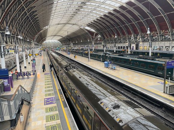 Ok I've already used this picture but you can see a GWR train here.  My instinct said to go all the way to the end of the train, hoping people stopped along the way.  We actually got on about midway.  Would change that next time