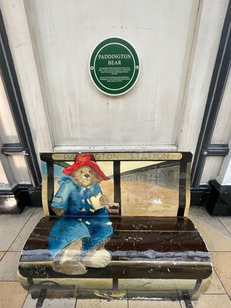 Paddington bench with plaque