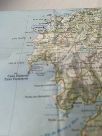 Costa do Morte, "Coast of Death," so named because of the many ships wrecked off the coast in these rough Atlantic seas.   This area was also the site of a 
disastrous oil spill in 2002 with the sinking of the tanker PRESTIGE which polluted thousands of miles of Spanish and Portuguese coastline and decimated the fishing industry.