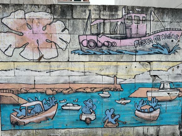 Another of the many murals decorating the streets of Muxia