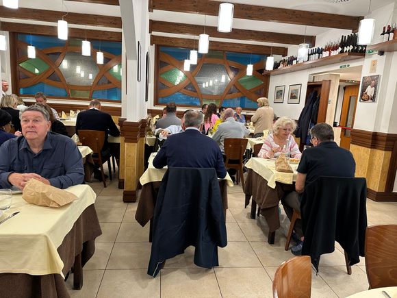 The bustling interior