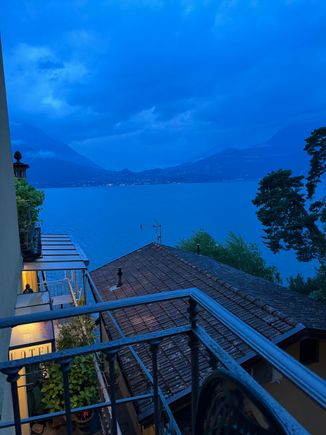 Evening view of Lake Como from our balcony