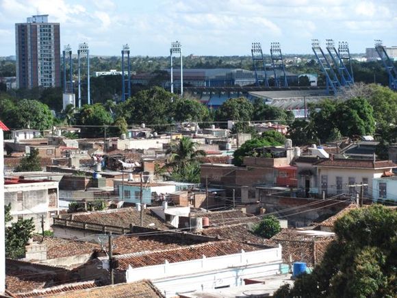 Rooftop foto towards the stadium