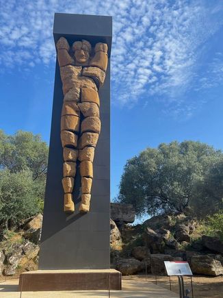 One of the 38 telamons at the Temple of Zeus