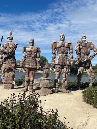 I live by the Rock River. These Rock men have guarded us since 1987. Amazing what people with artistic ability can do. 