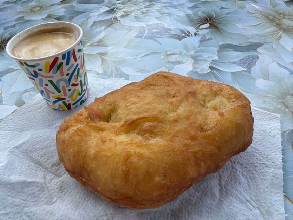 Delicious cheese filled pastry - hot out of the oven! This was our snack at the top of Prislop Pass