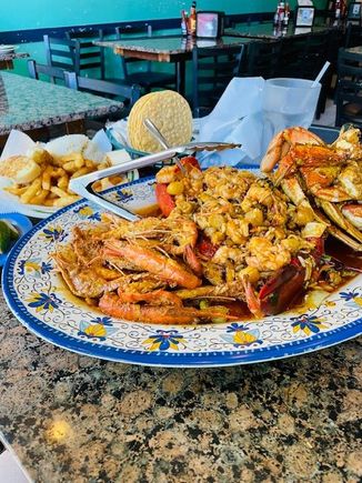 This platter of seafood was the equivalent of the “Old 96-er” from the John Candy movie, The Great Outdoors. It said it was for two people, but I think five or six is more accurate. Lobster, crab, shrimp, prawns, langoustine. 