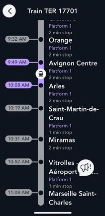 SCNF App is great, buy your tickets, track your stop. 