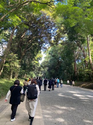 Walking along the path to the shrine. It’s about a 10-minute walk. 