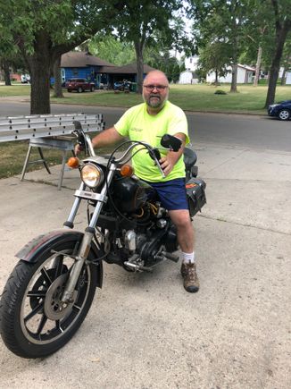 Not a good photo of my old Harley. My kids and grandkids give me a lot of crap for not selling this bike but it would be like selling a favorite pet. 1980 Low Rider that I bought new off the show room floor.