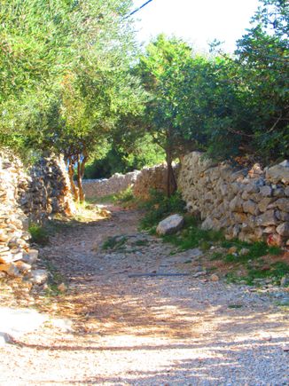 This stone wall leads you down to the beach