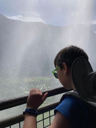 Looking out from behind Staubbach falls