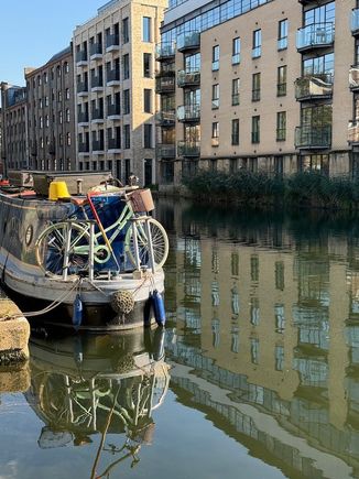 Entering an area of older warehouses (now residential)