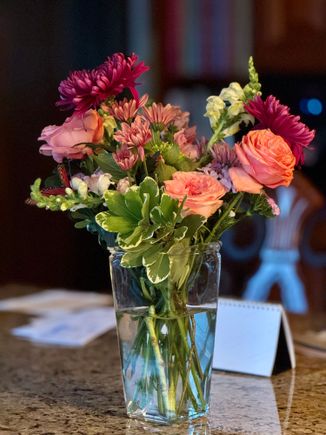 Dave brought me this beautiful birthday bouquet!