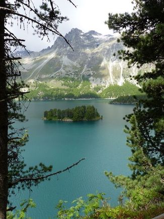 The water looks turquoise in this light 