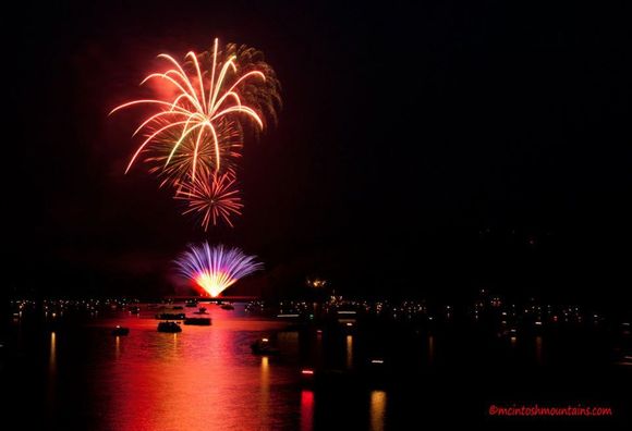An amazing experience.  Totally silence on the lake, except for the show above.