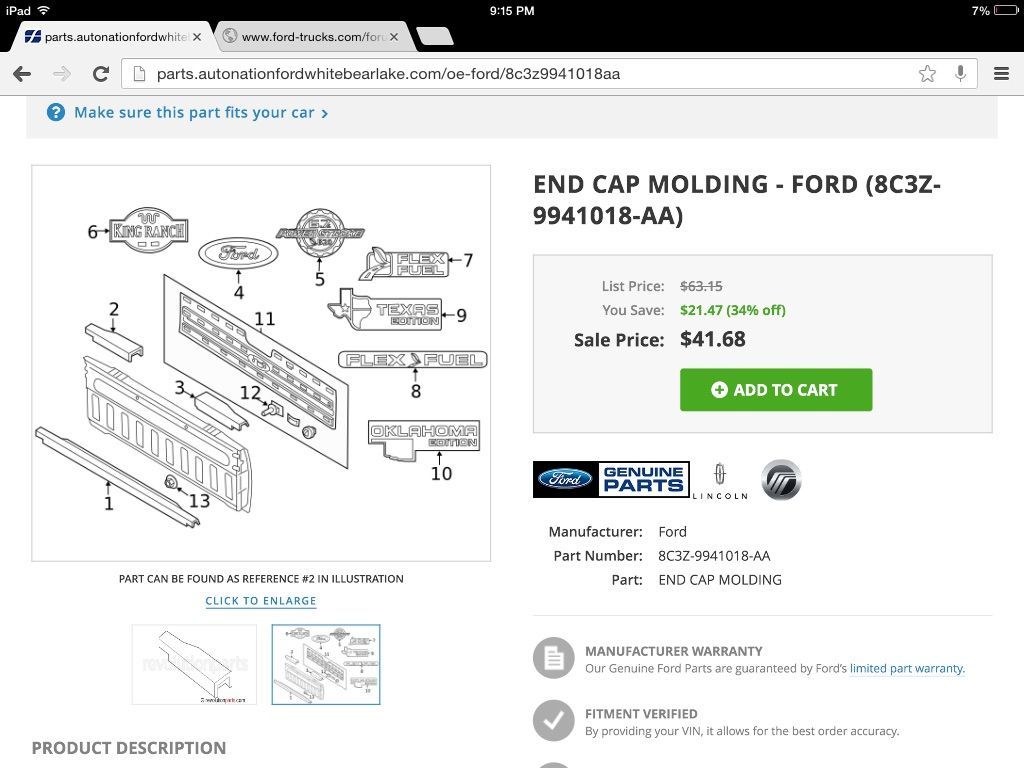 Tailgate end cap molding broken Ford Truck Enthusiasts Forums