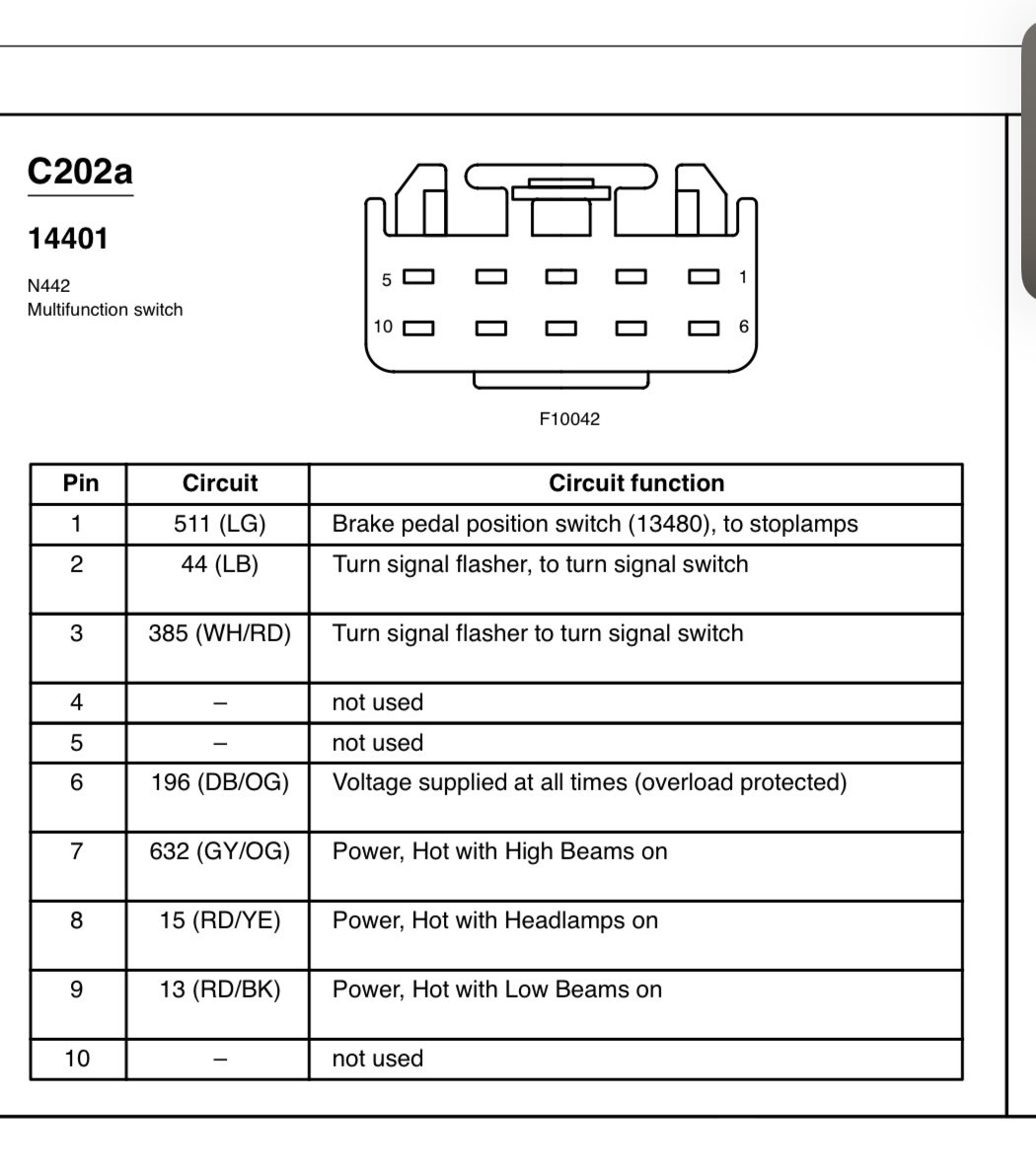 2002 Excursion Multi-function switch fried pins - Ford Truck ...