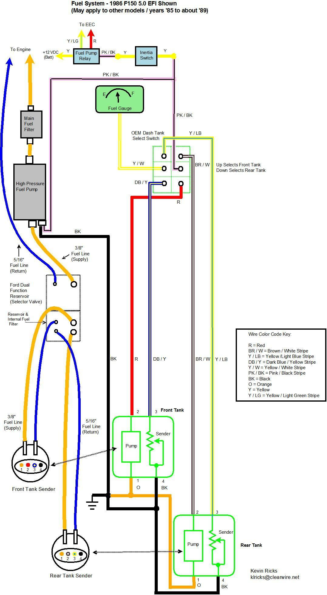 Rear Tank Reading Empty - Test Fuel Selector Switch - Ford Truck