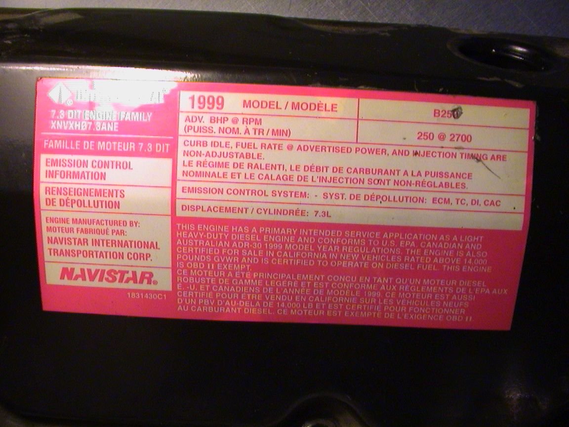 Emissions sticker Ford Truck Enthusiasts Forums