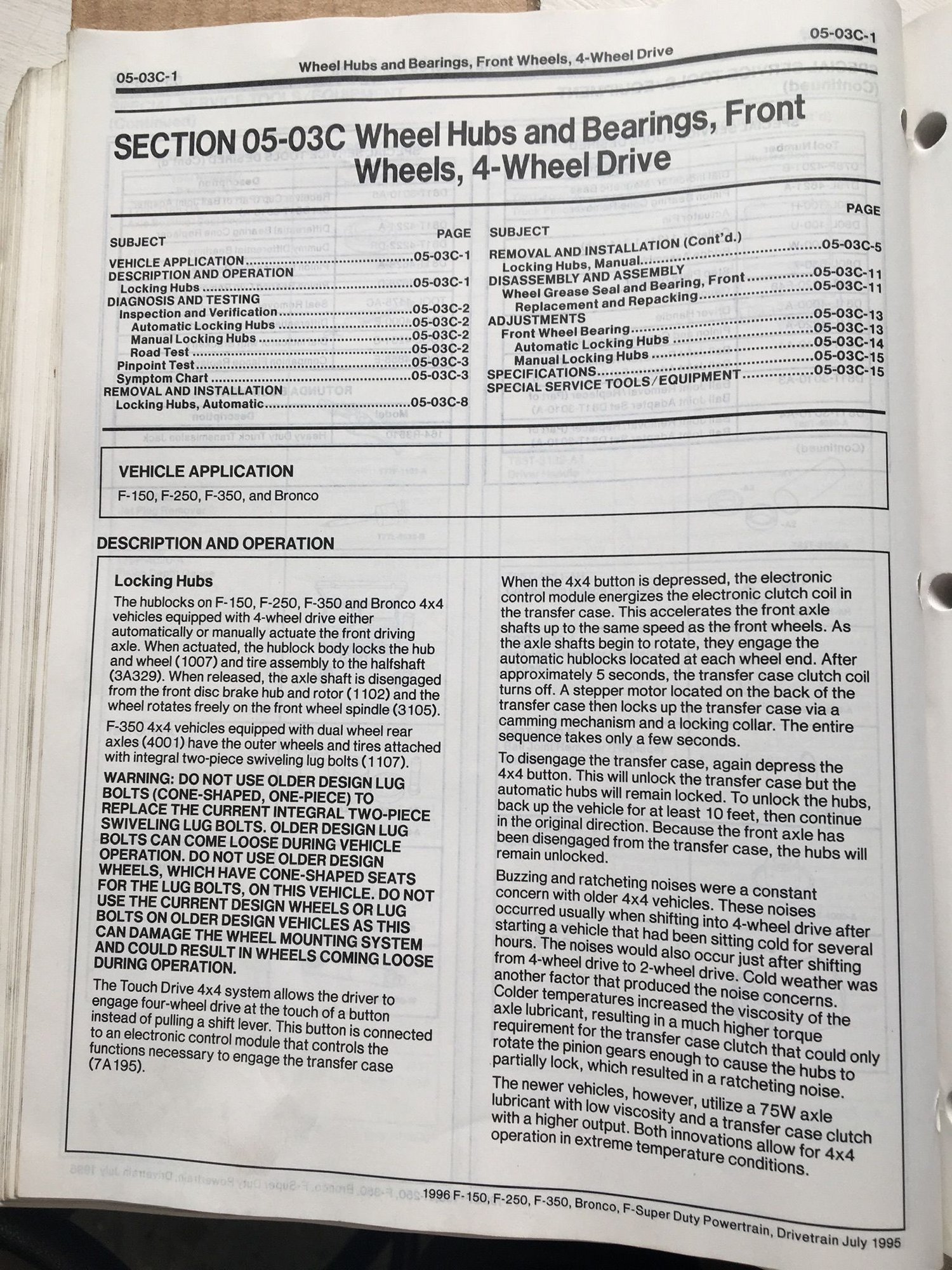 Dana 60 spindle nut correct torque/wheel bearing replacment Ford