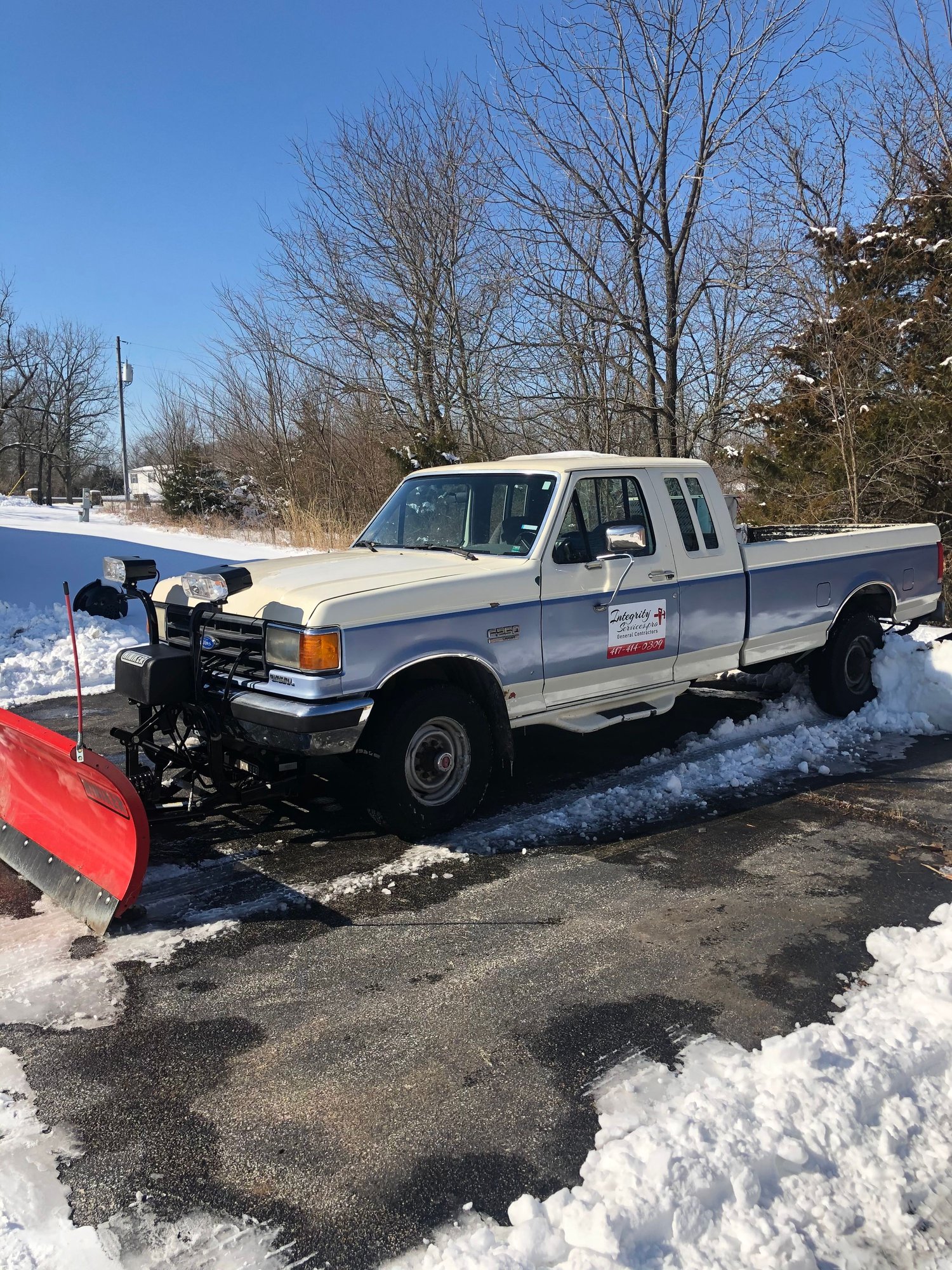 1990 Ford F-250 - 1990 F-250 7.3L Diesel 4x4 Extended Cab 91k Miles w Hiniker Snow Plow - Used - VIN 1FTHX26M3LKA91665 - 91,000 Miles - 8 cyl - 4WD - Automatic - Truck - White - Billings, MO 65610, United States