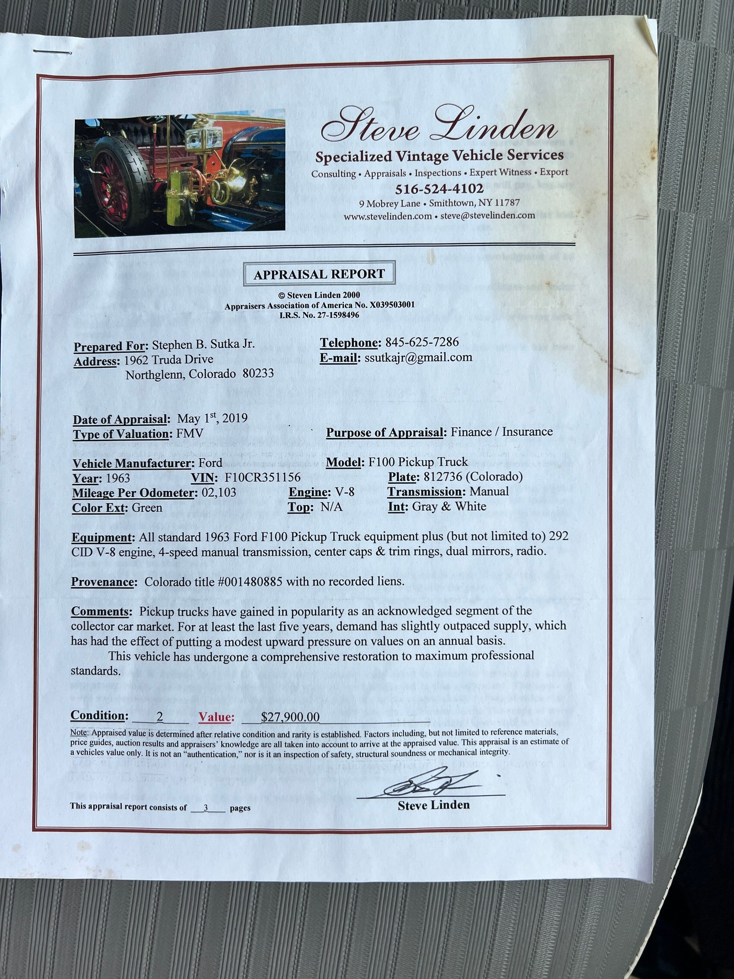 1963 Ford F-100 - 1963 Ford F-100 4-Speed Comprehensive Restoration done prior to May 2019. - Used - Maitland, FL 32751, United States