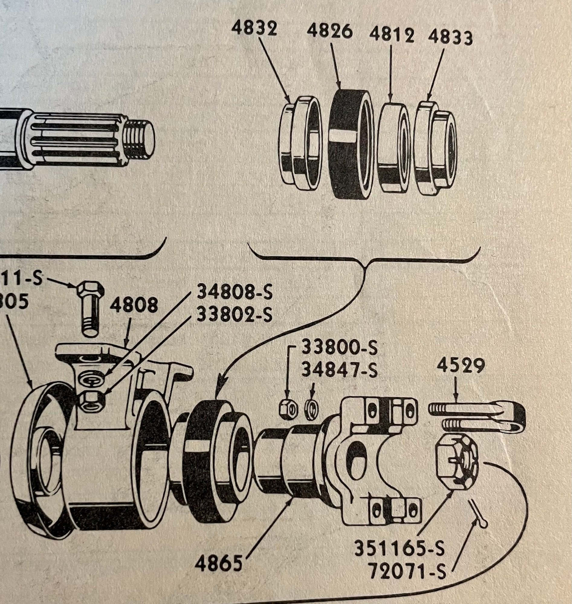 1948 Ford center drive shaft carrier bearing/sleeve Ford Truck