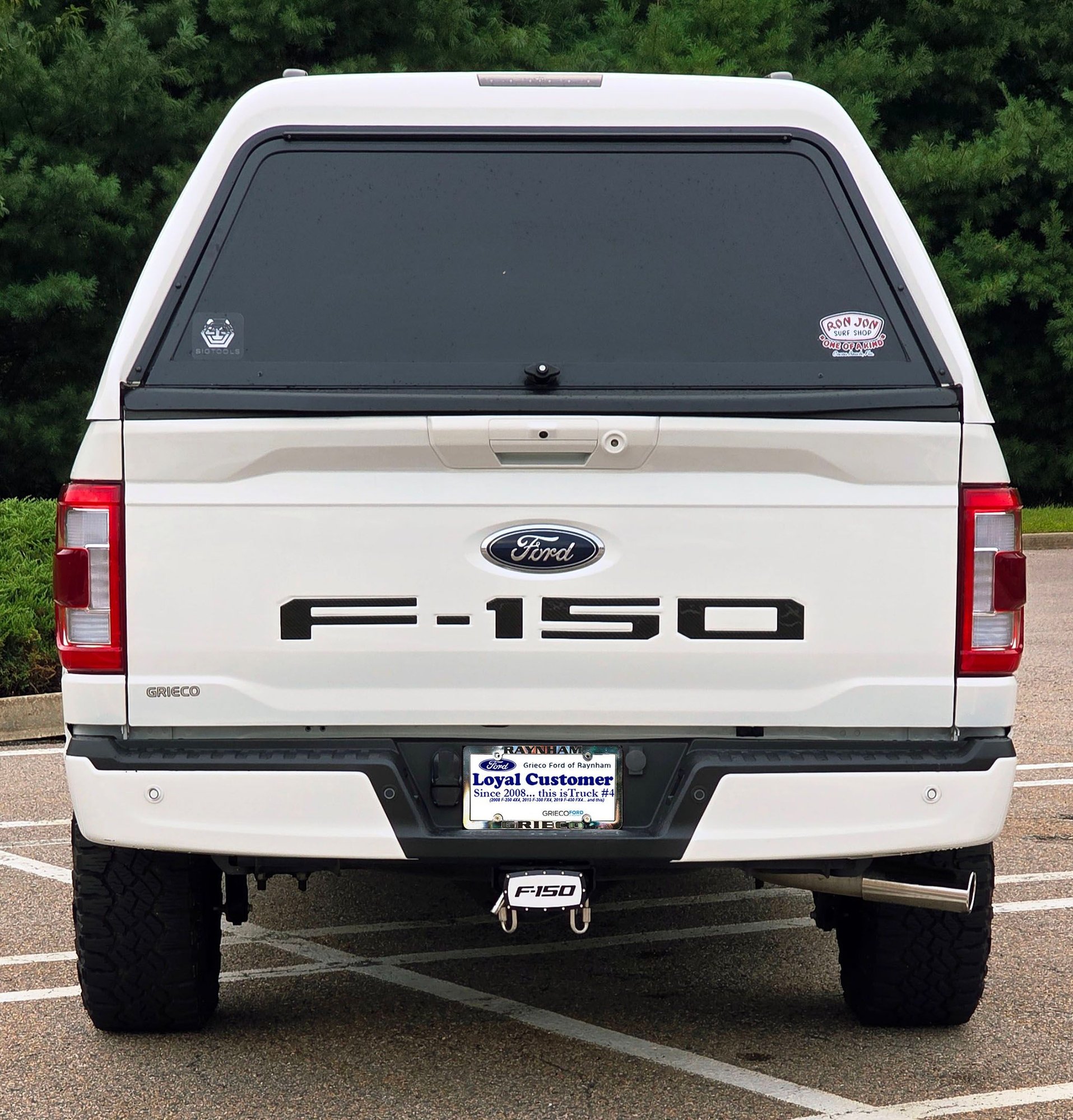 Previous owner had the Ford logos vinyl wrapped black... it looked slick on the grille, but I'm a 