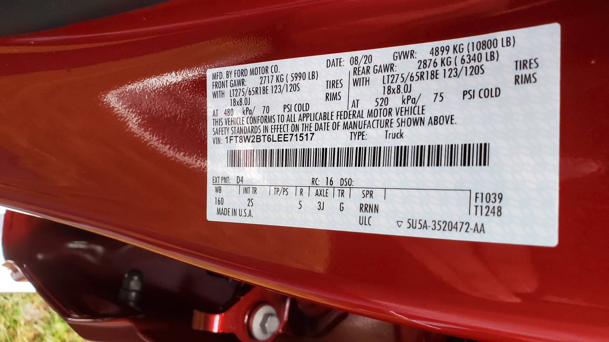 2020+ F250 with 10,800 gvrw PAYLOAD STICKERS! Page 2 Ford Truck