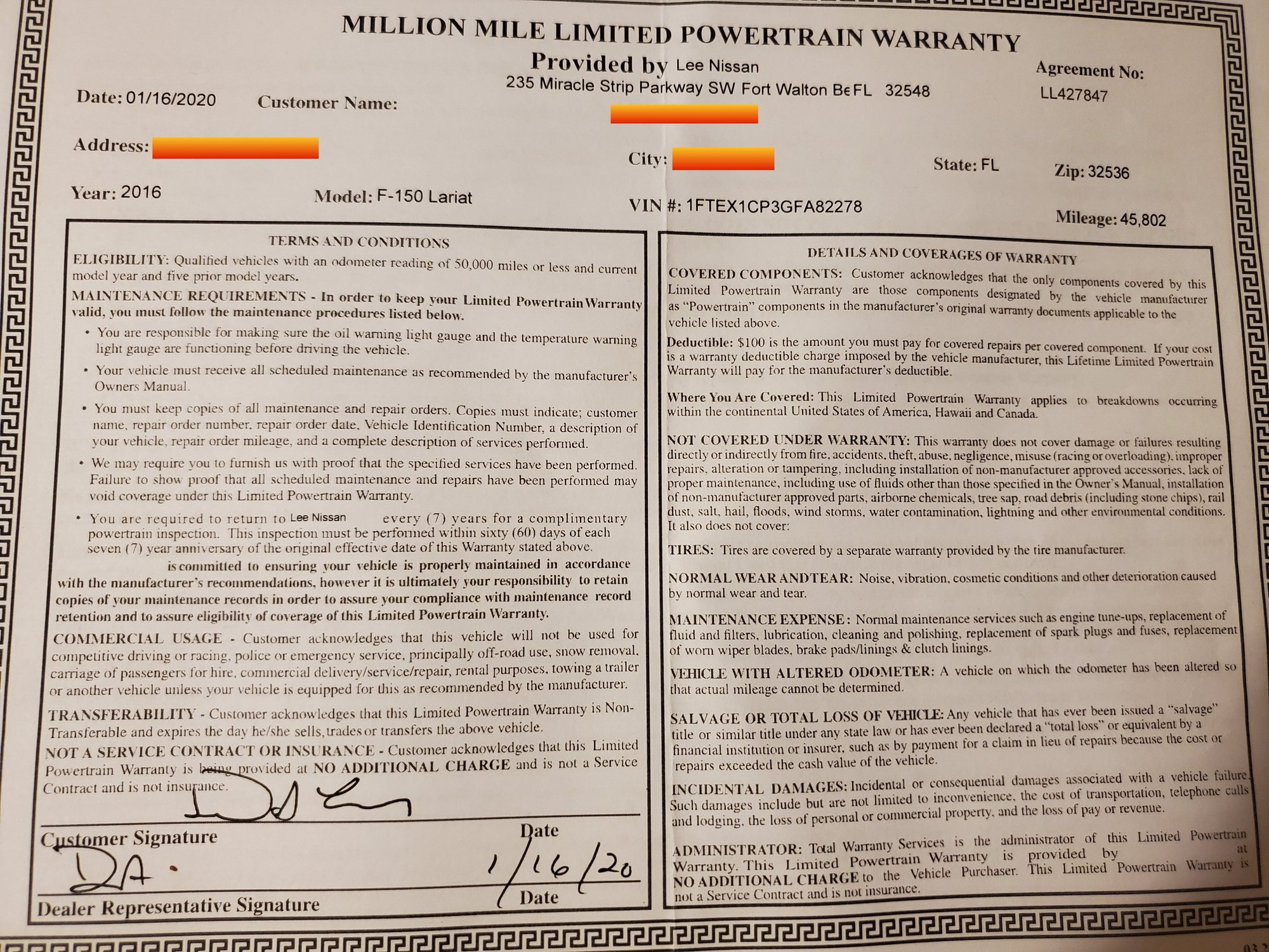 Million mile warranty Ford Truck Enthusiasts Forums