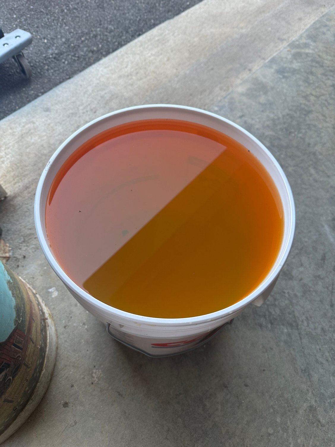 Drained and filled coolant almost a year ago and a good amount must remain in the block. Not as yellow as I expected.
