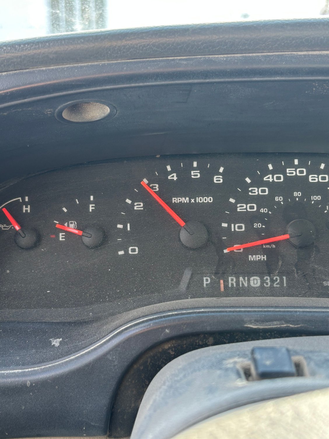 How fast the motor spins in park with the pedal to the floor 