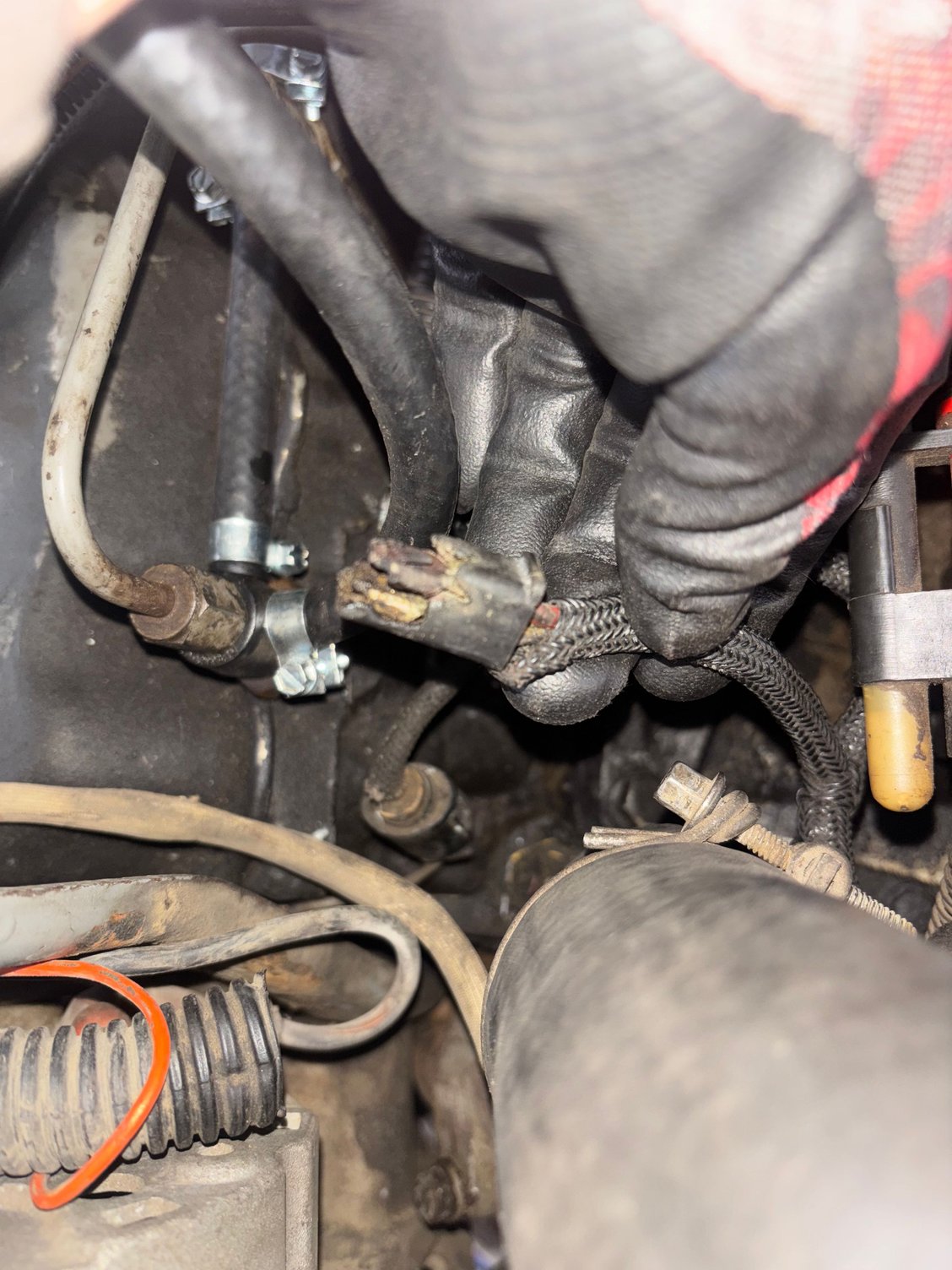 Burnt wiring from temp sensor