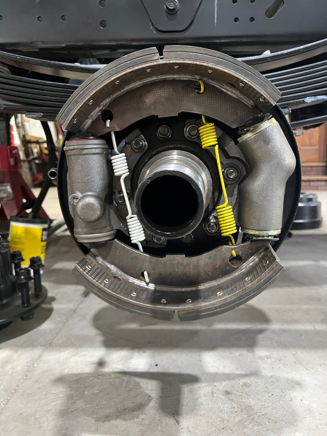 Got the shoes installed. I’ll wait until another day to put the hub and drum on.