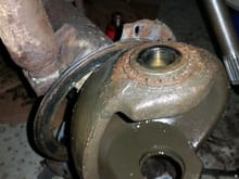 I "might" need to replace that bearing.  LOL.  So that one was pretty bad.  Lower one was ok but going to repalce both.  The axle is 100% fine.  The U-Joint is great.  It is a Spicer axle and U-Joint.  I'm glad I took the knuckle apart!  Where is the best place to order a kit with all the bearing for the front axle?  Roy?