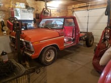 F clip is from my 1st ride, 78 F100 I've held onto with plans to build (someday).. this is the donor truck. Cab is nearly mint, small ding but "no rust!" 