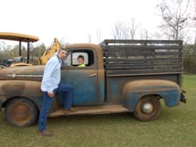 About to start restoration.  My grandson in truck is 5th generation in this truck