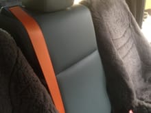 Integrated seatbelt - the orange colour means there'll never be a mix up during normal operations